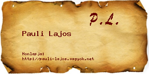 Pauli Lajos névjegykártya