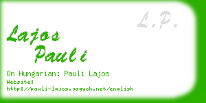 lajos pauli business card